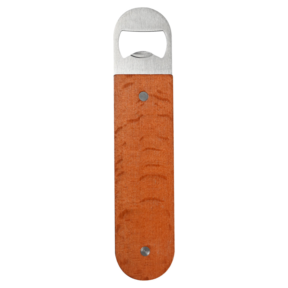 Solid Wood Handle Stainless Steel Beer Bottle Opener Laser Engraving Free