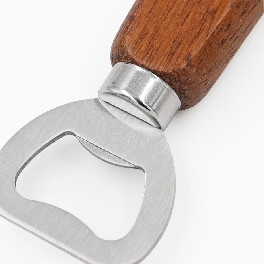 Customized Wood Beer Bottle Opener With Hemp Rope Hanger