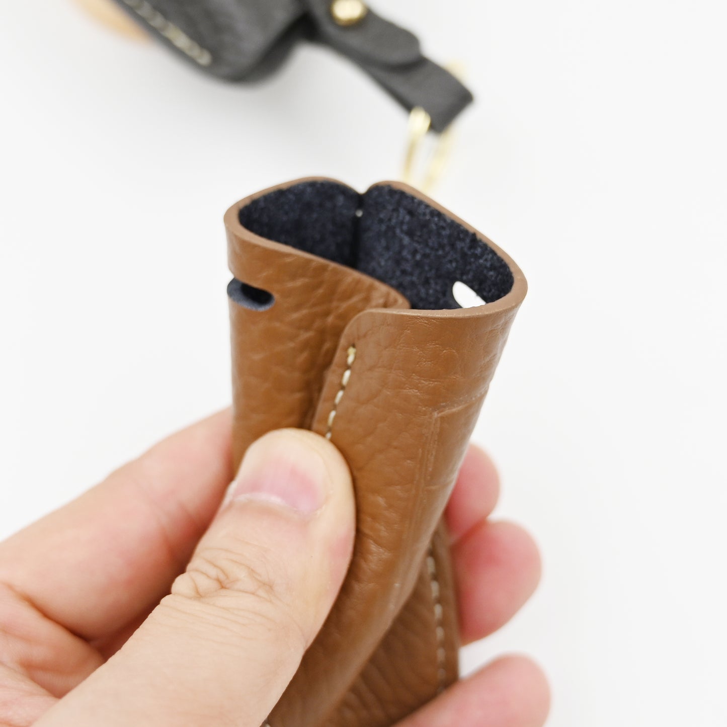 Genuine Leather Car Key Protect Case For BMW's Key With Keyrings