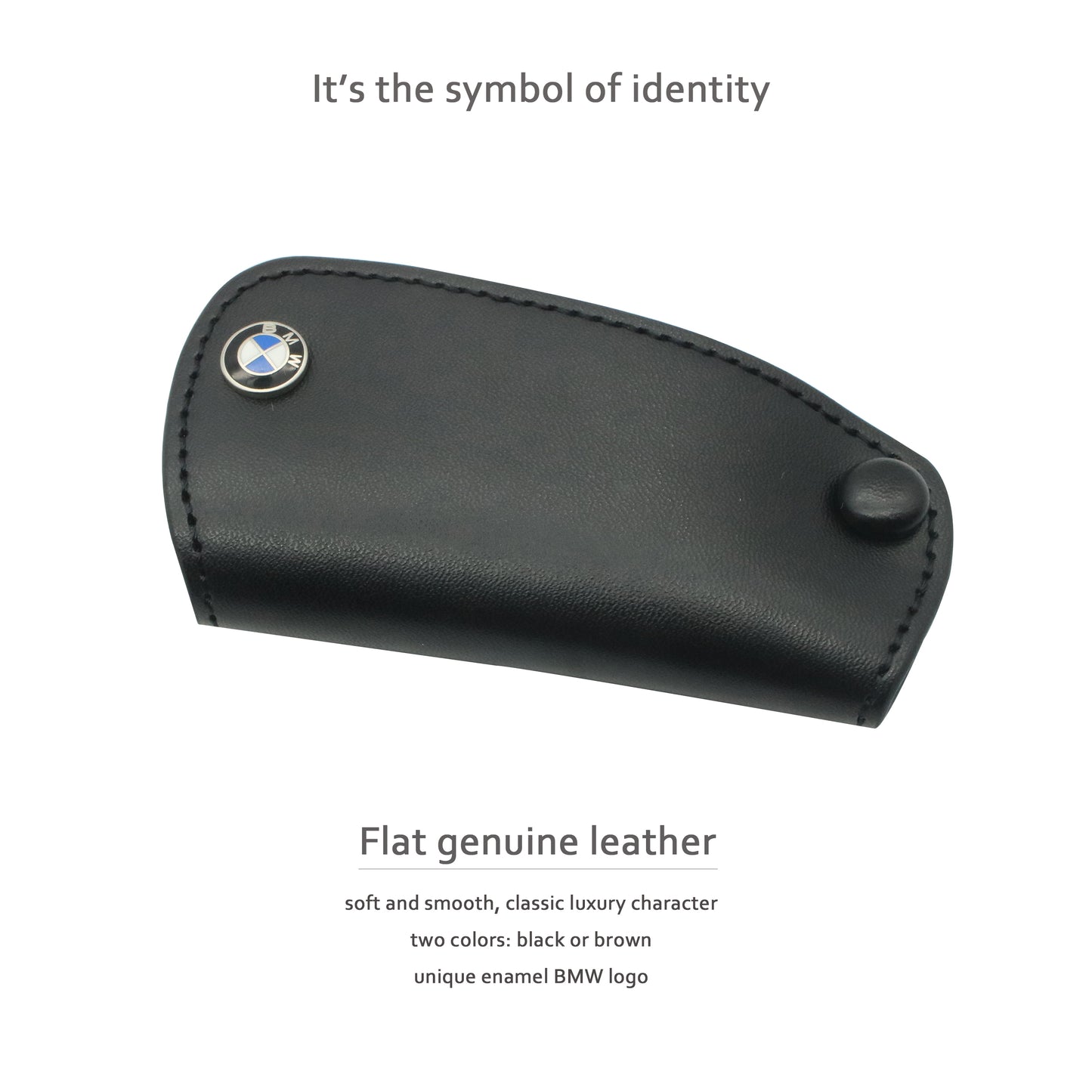 Flat Leather Car Key Case for BMW Car Key
