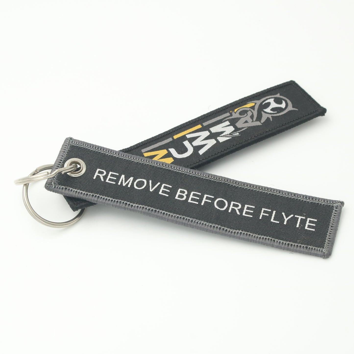 Custom Embroidery Fabric Keychain Remove Before Flight Tag