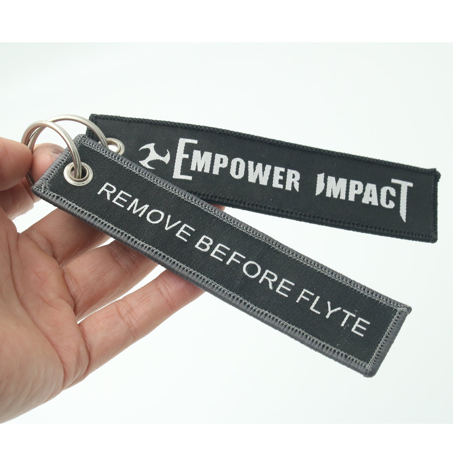 Custom Embroidery Fabric Keychain Remove Before Flight Tag