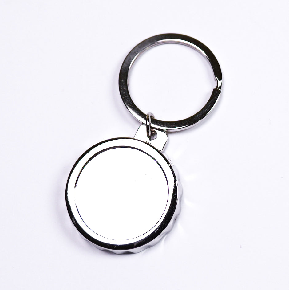 Metal Cap Shape Bottle Opener Keychain