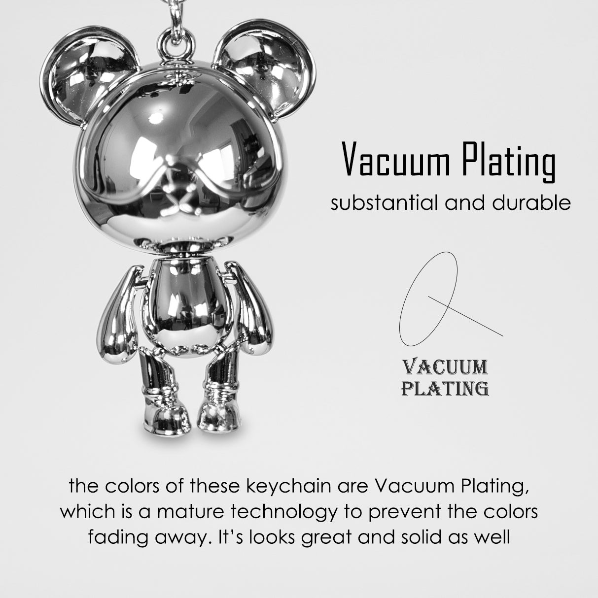 3D Cute Bear Shape Keychain Animal Keyring Custom Metal Gifts