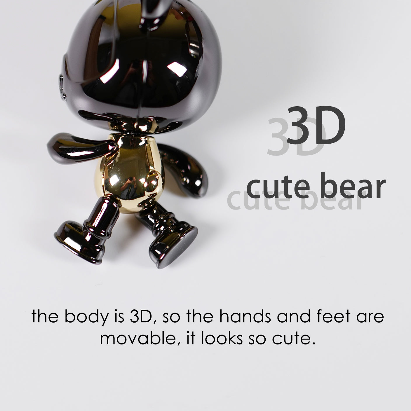 3D Cute Bear Shape Keychain Animal Keyring Custom Metal Gifts