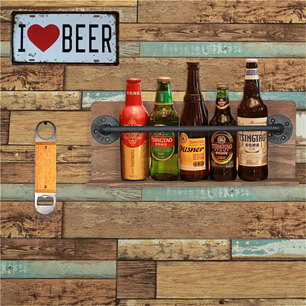 Wood Beer Bottle Opener Stainless Steel Opener With Free Laser Engraving