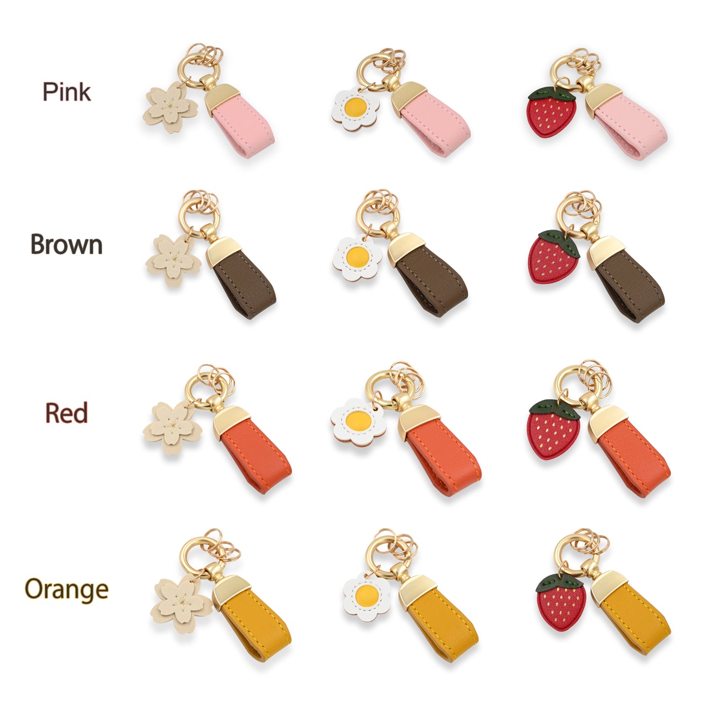 Custom Leather Keychains Bag Accessories Lovely Girls' Keyring