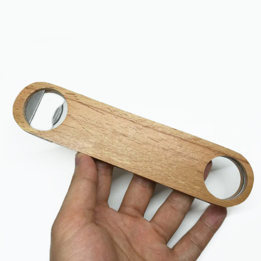Wooden Flat Beer Bottle Opener With Custom Laser Engraving Logo