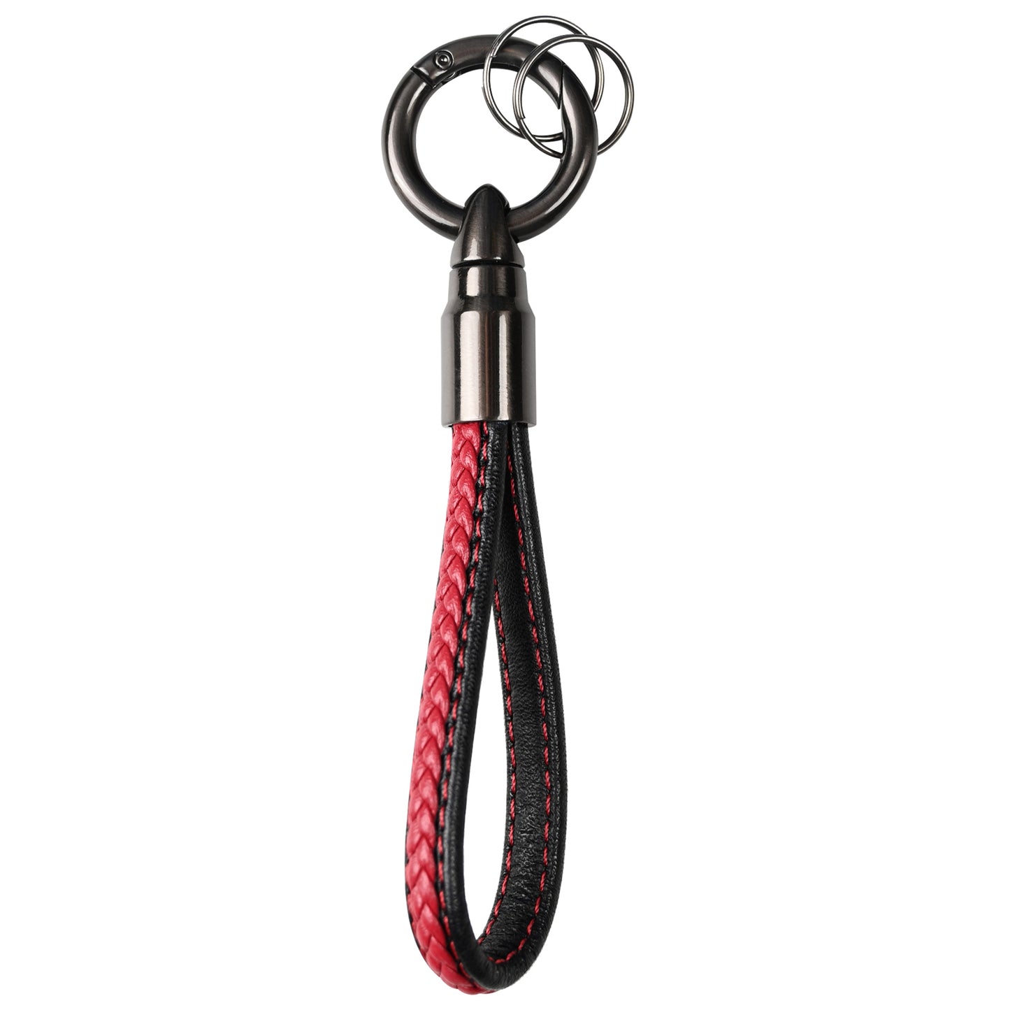 Leather Braided Keychain Carabiner Hook Keyrings