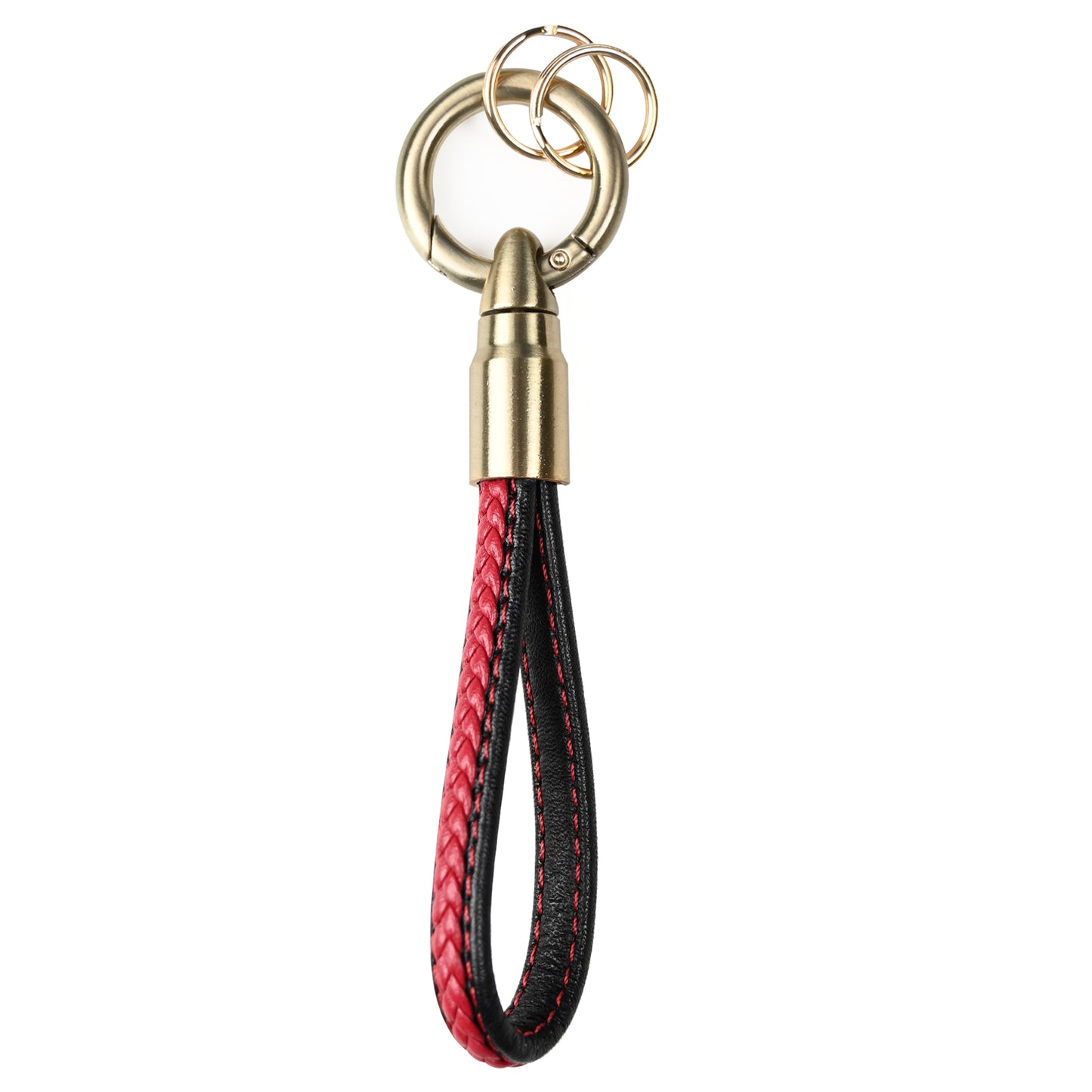 Leather Braided Keychain Carabiner Hook Keyrings