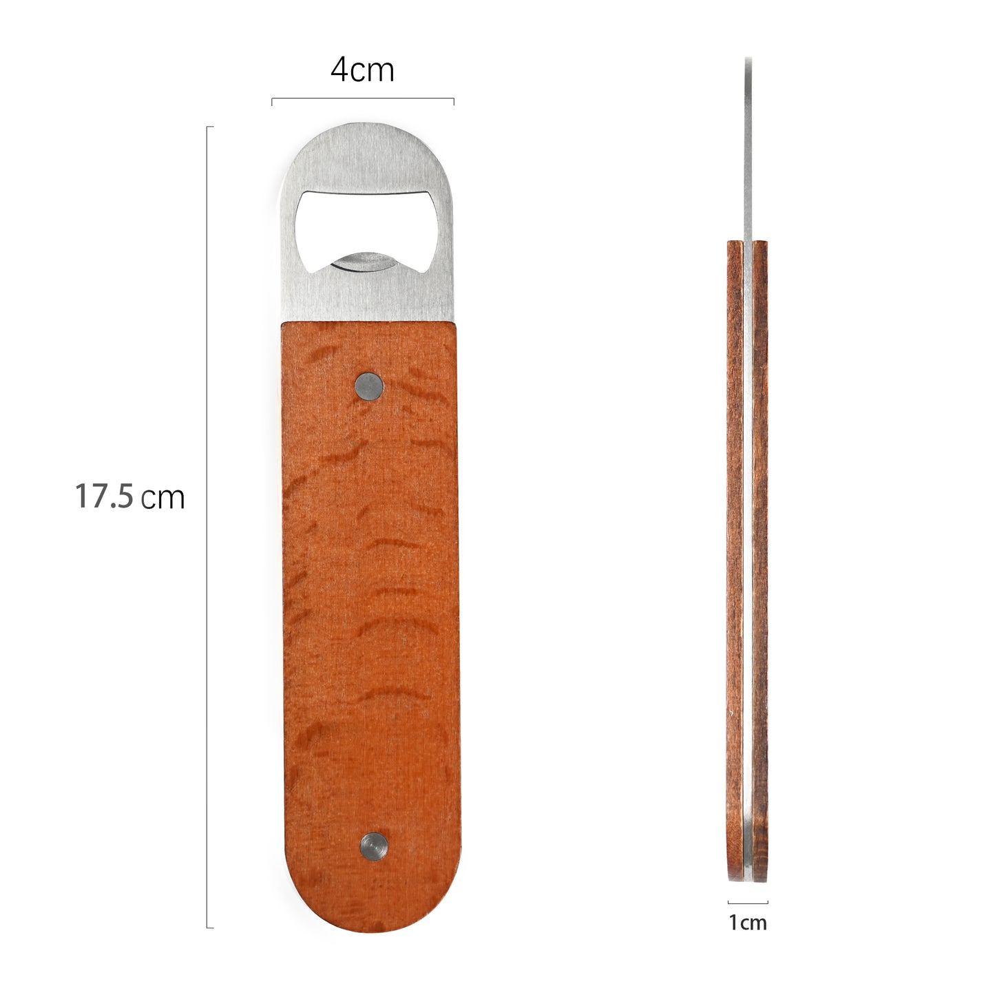 Solid Wood Handle Stainless Steel Beer Bottle Opener Laser Engraving Free