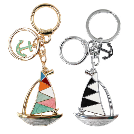 Metal Boat Shape Keychain Custom Fancy Keyring Gifts