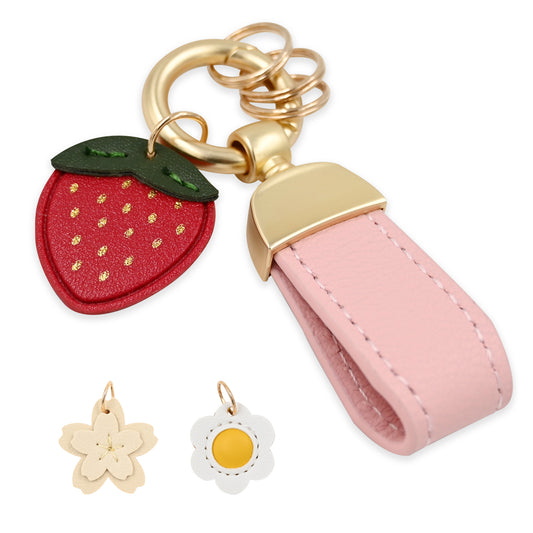 Custom Leather Keychains Bag Accessories Lovely Girls' Keyring