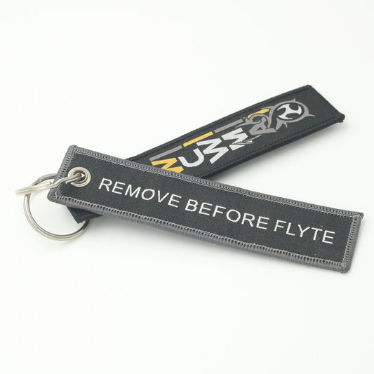 Custom Embroidery Fabric Keychain Remove Before Flight Tag