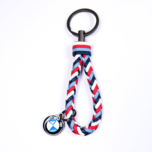 Premium Braided Rope Car Keychain, Custom BMW Keychain