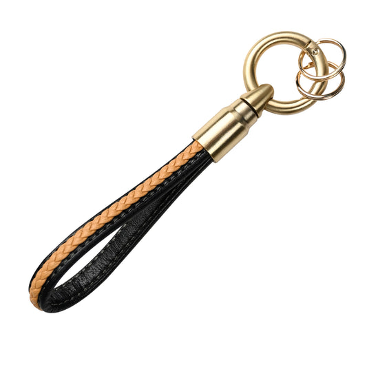 Leather Braided Keychain Carabiner Hook Keyrings