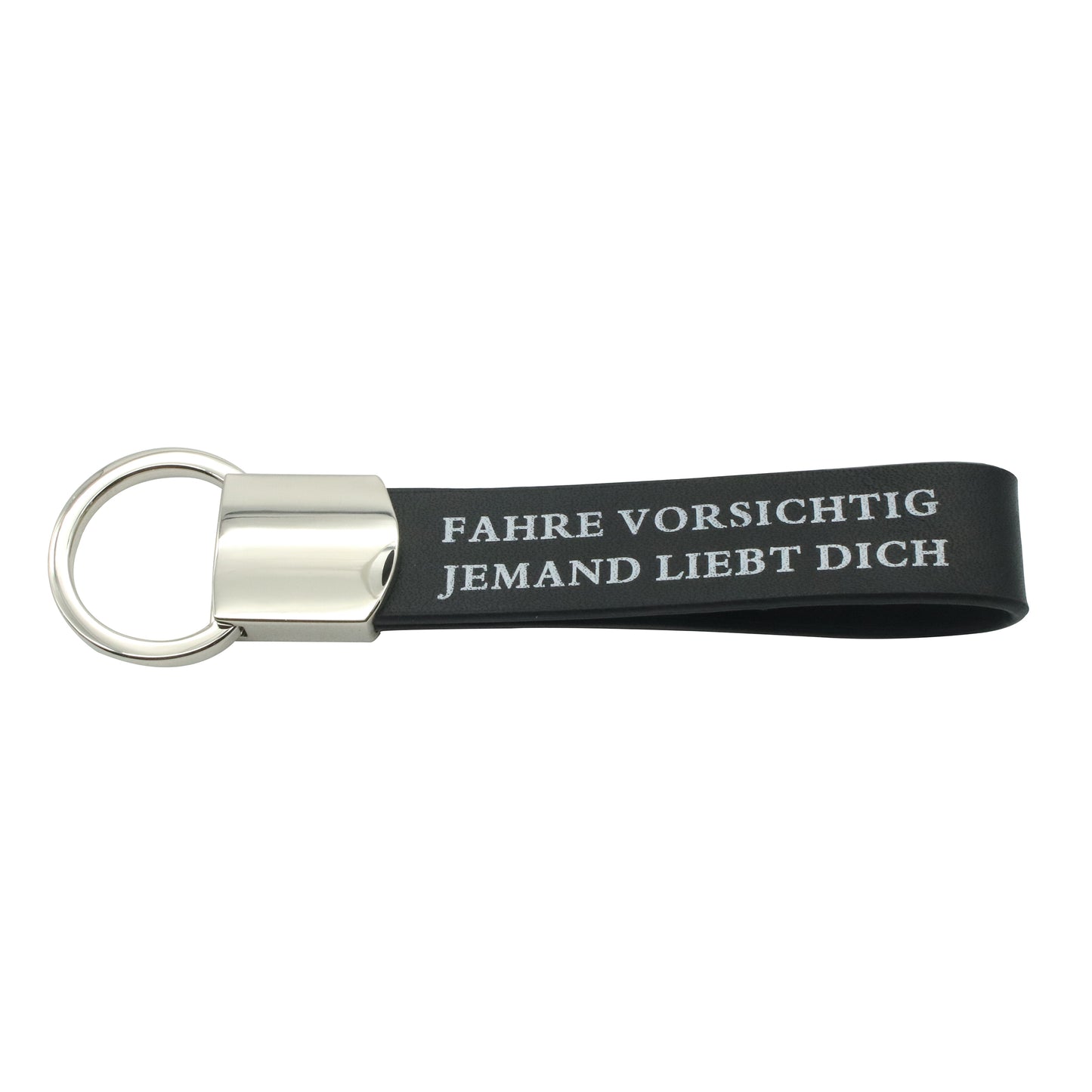 black leather keyring
